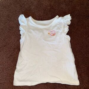 Garanimals White Ruffle Sleeve Tee with Embroidered Heart